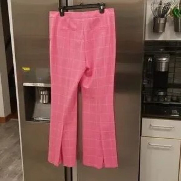 💕TRINA TURK💕 Carillo Pant ~ Windowpane Tropical Suiting Candy Pink 10 NWOT - Picture 13 of 16